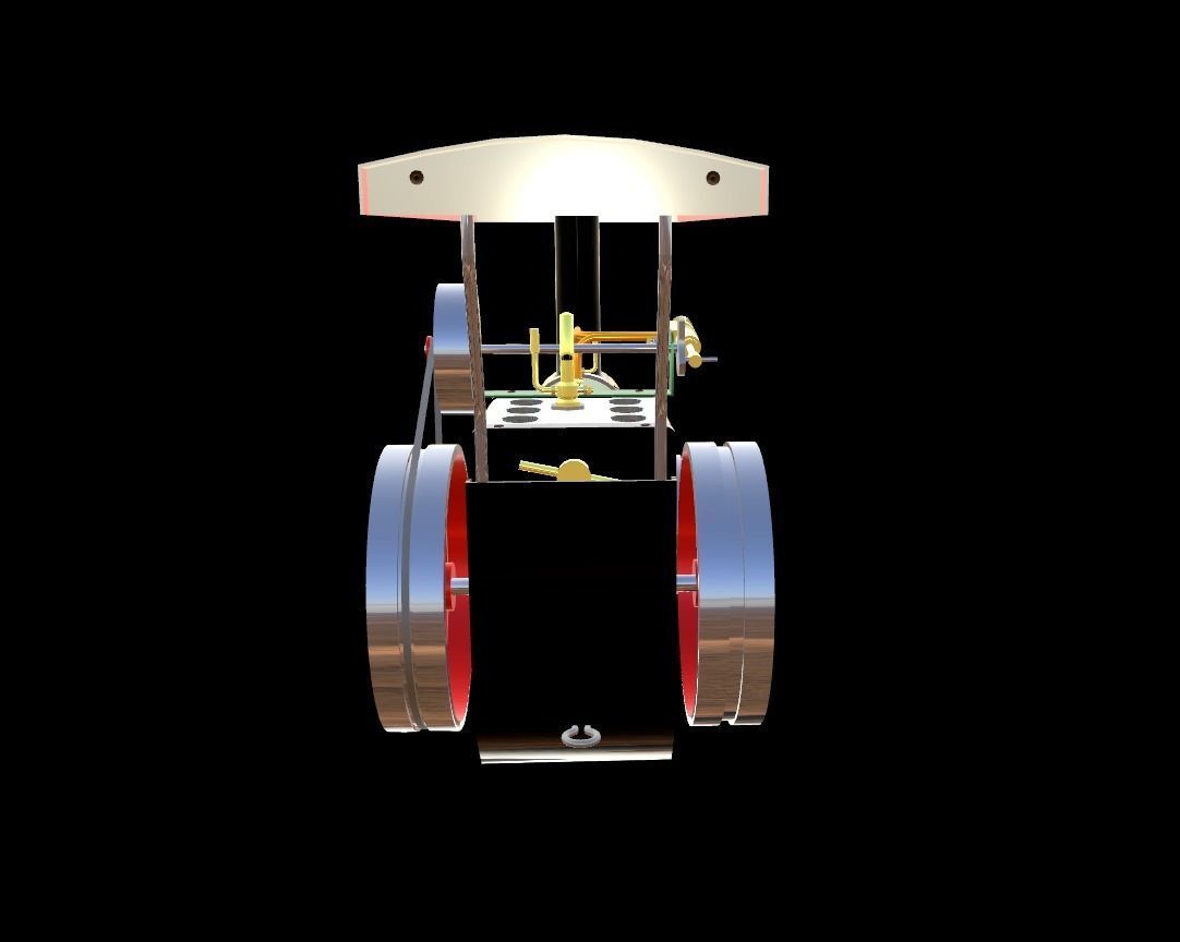 Mamod Steam Tractor Low-poly 3D model_4