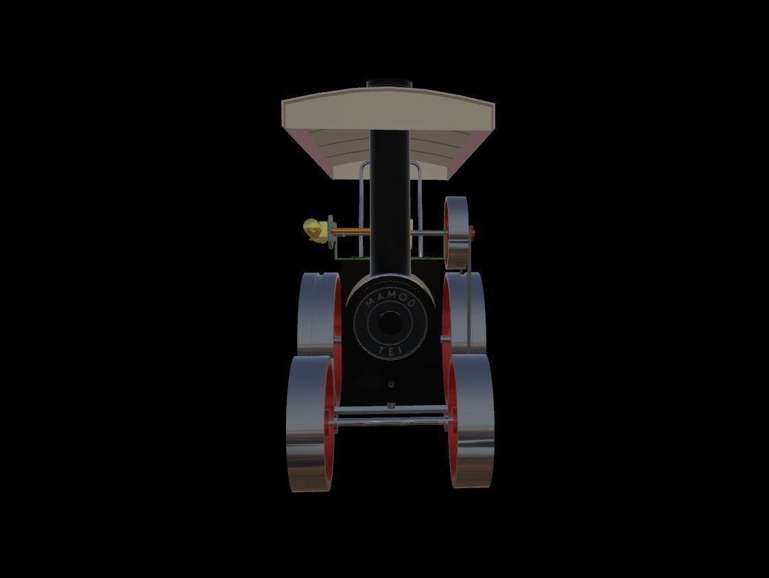 Mamod Steam Tractor Low-poly 3D model_7