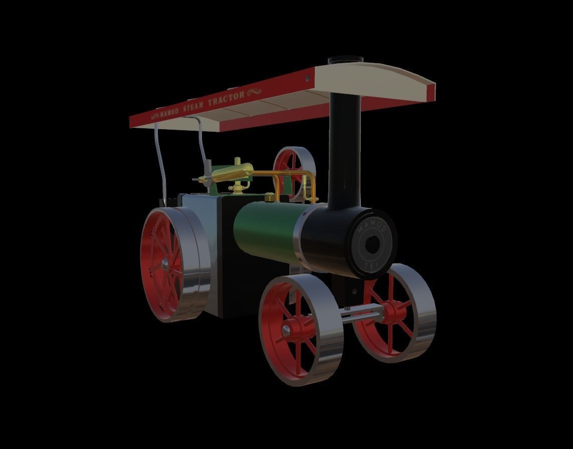 Mamod Steam Tractor Low-poly 3D model_6