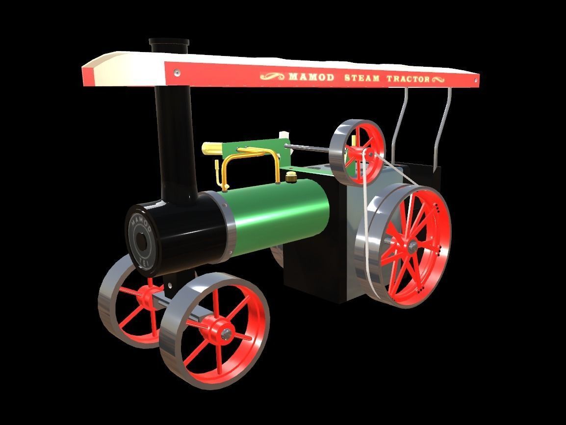 Mamod Steam Tractor Low-poly 3D model_1