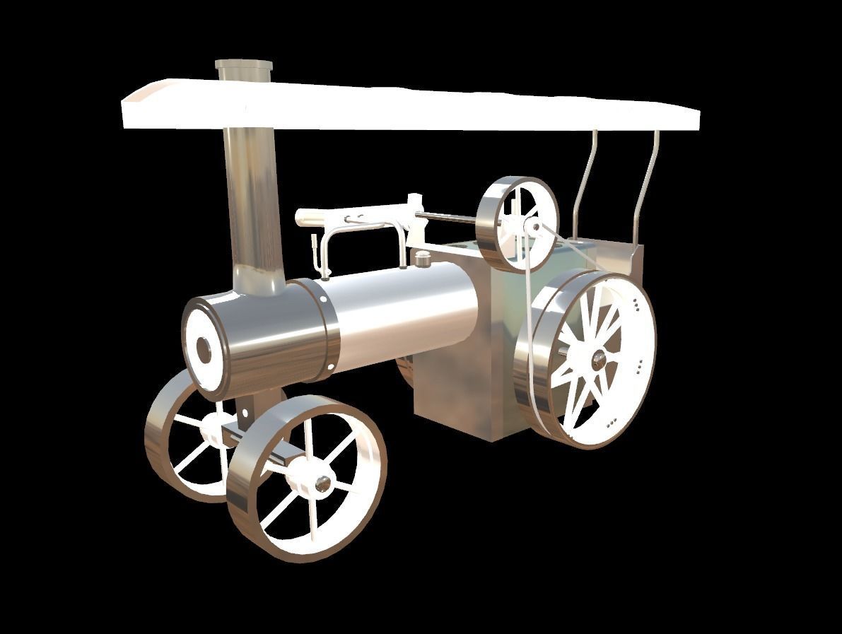 Mamod Steam Tractor Low-poly 3D model_13