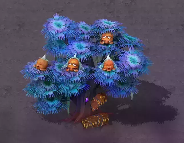 Cartoon hell - ghost coffin tree 01