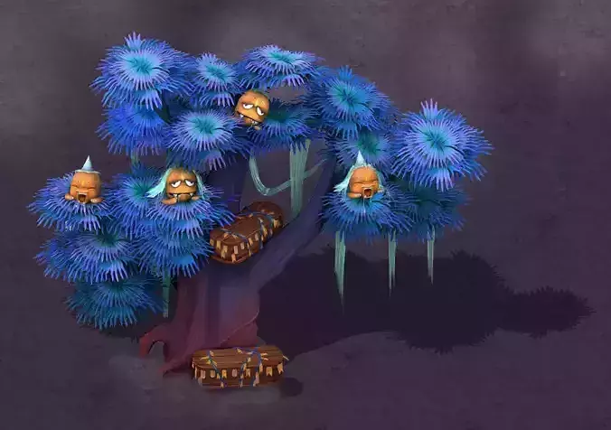 Cartoon hell - ghost coffin tree 02