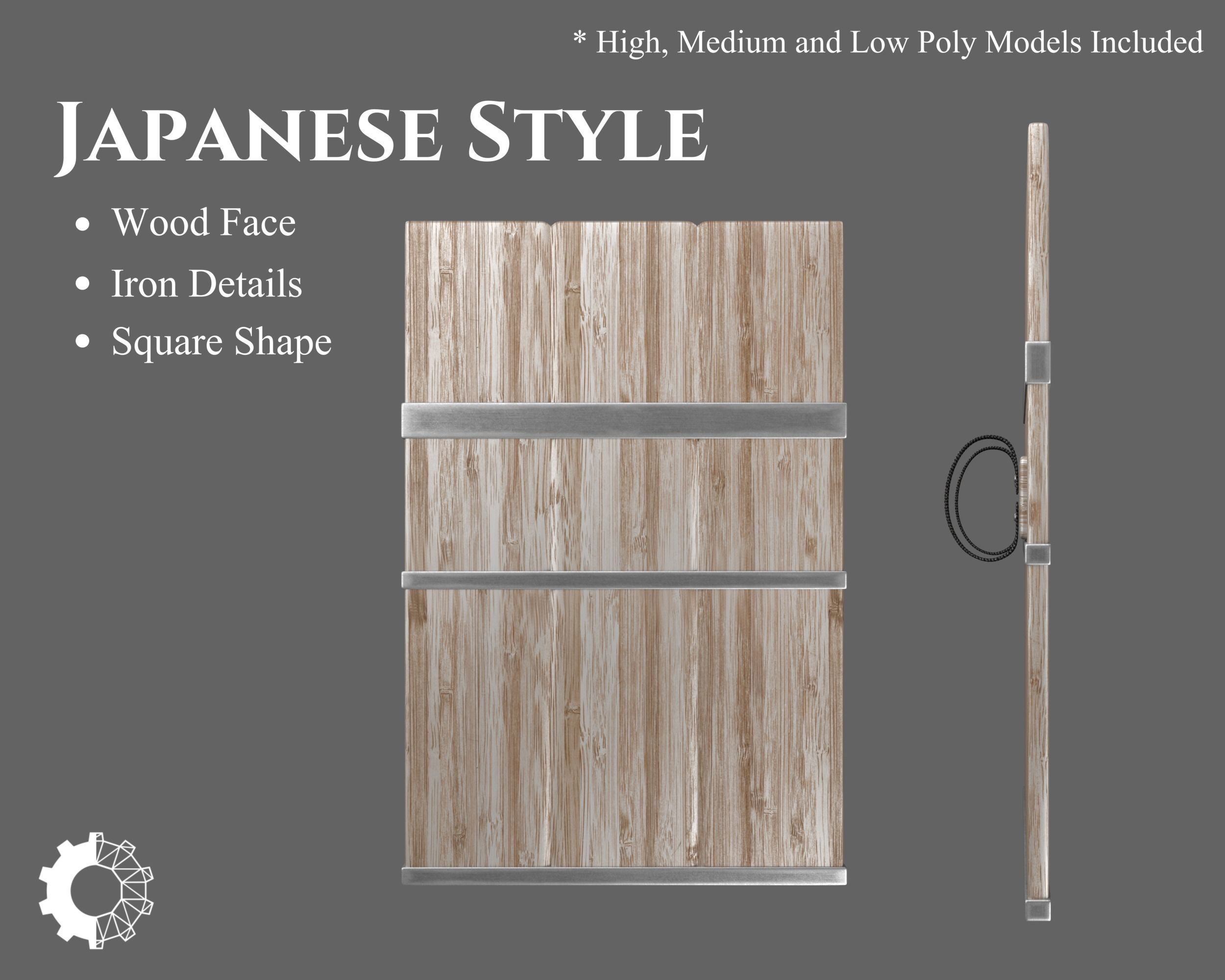 Ancient Japanese Tate Low-poly 3D model_1