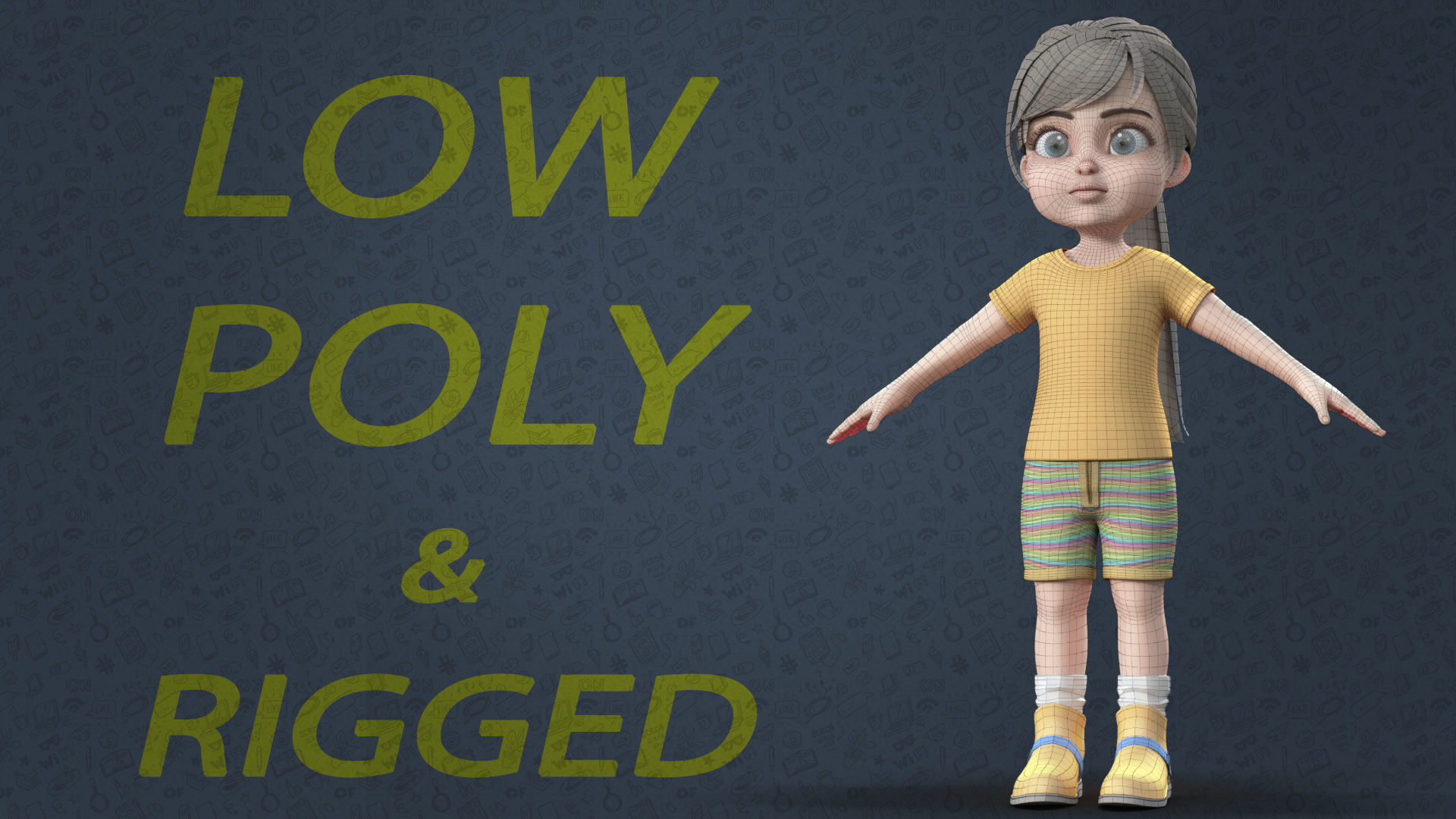 3D model CARTOON CUTE GIRL - RIGGED VR / AR / low-poly rigged | CGTrader