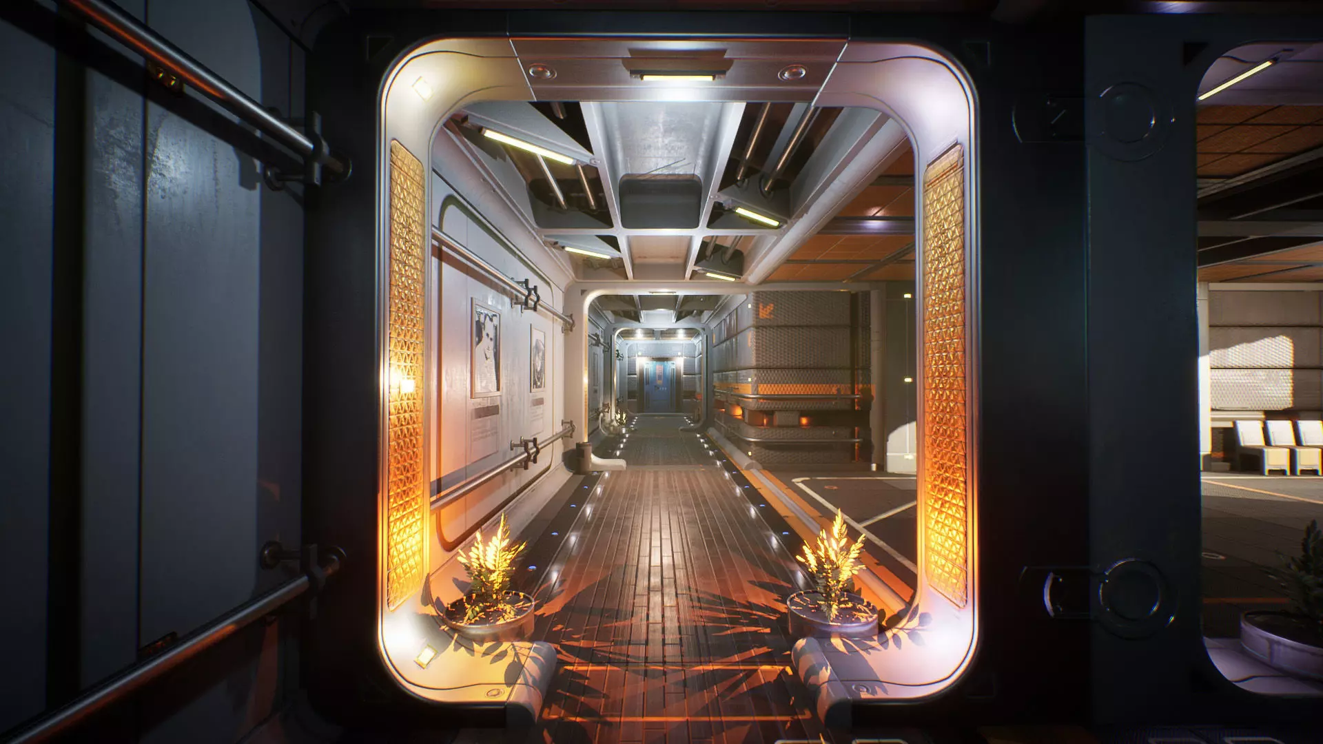 Sci-fi Rooms and Corridors Interior Kit Low-poly 3D model_0