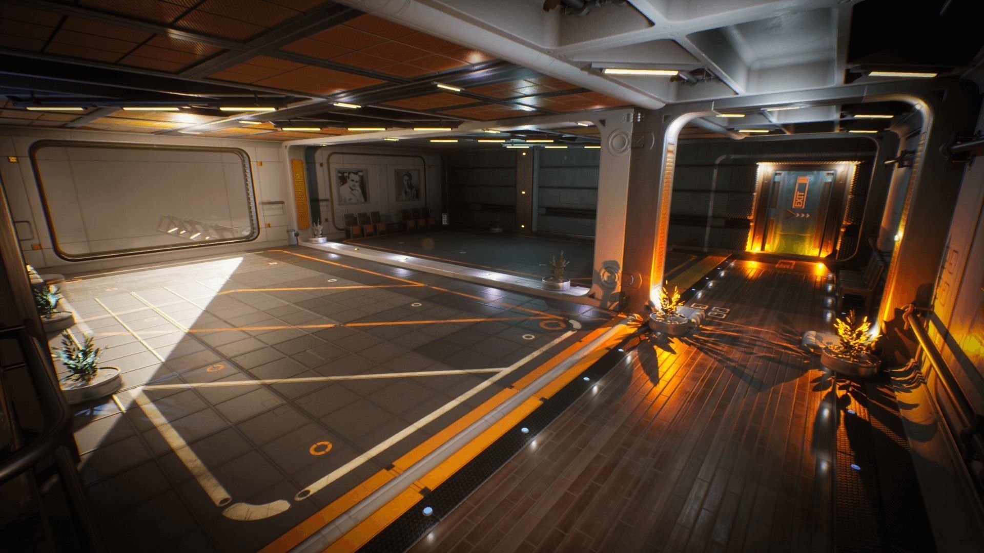 Sci-fi Rooms and Corridors Interior Kit Low-poly 3D model_4