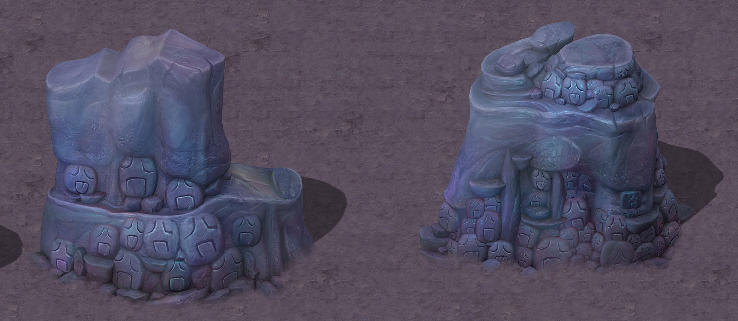 Cartoon hell - the head of the mountain 3D model_4