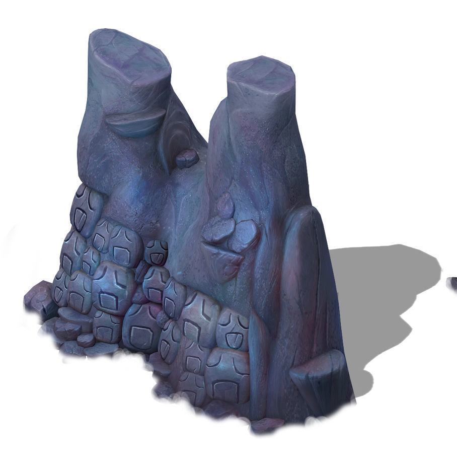 Cartoon hell - the head of the mountain 3D model_3