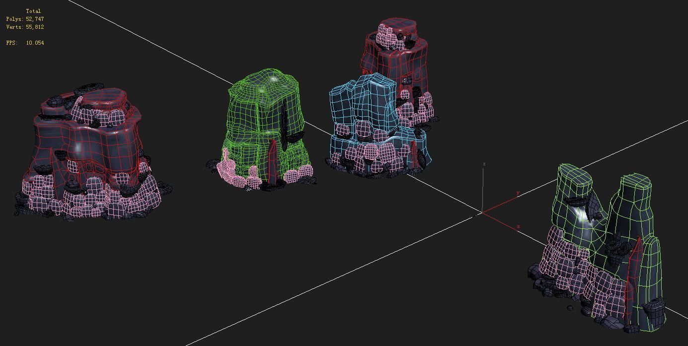 Cartoon hell - the head of the mountain 3D model_2