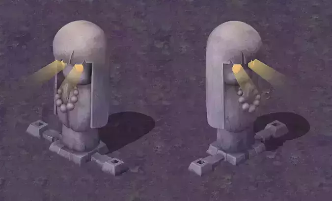 Cartoon hell - vain death to survive stone 3D model