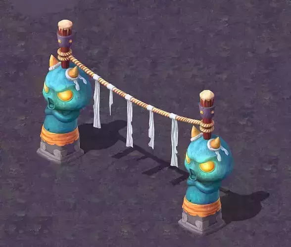 Cartoon hell - wicked pendant stone statue