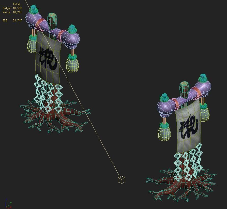 Cartoon hell - evocation banner 3D model_2