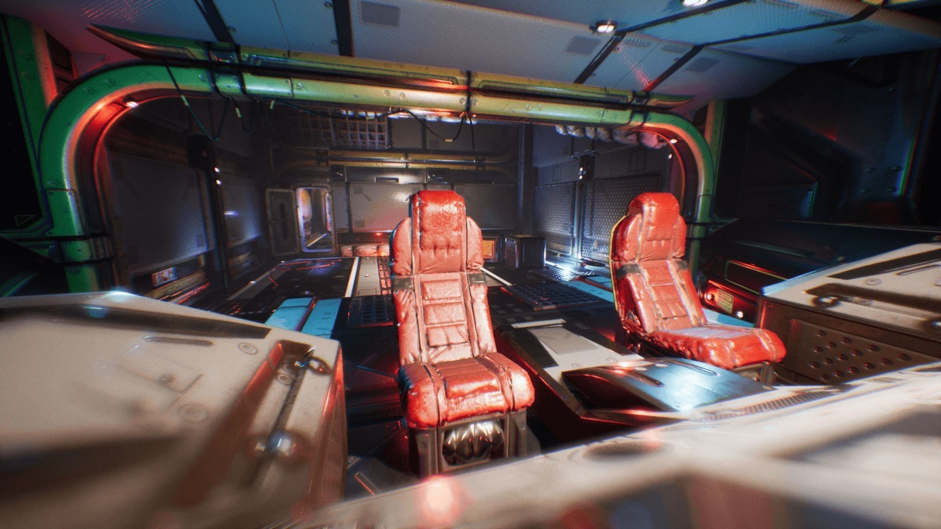 Spaceship Interior Environment Set Low-poly 3D model_4