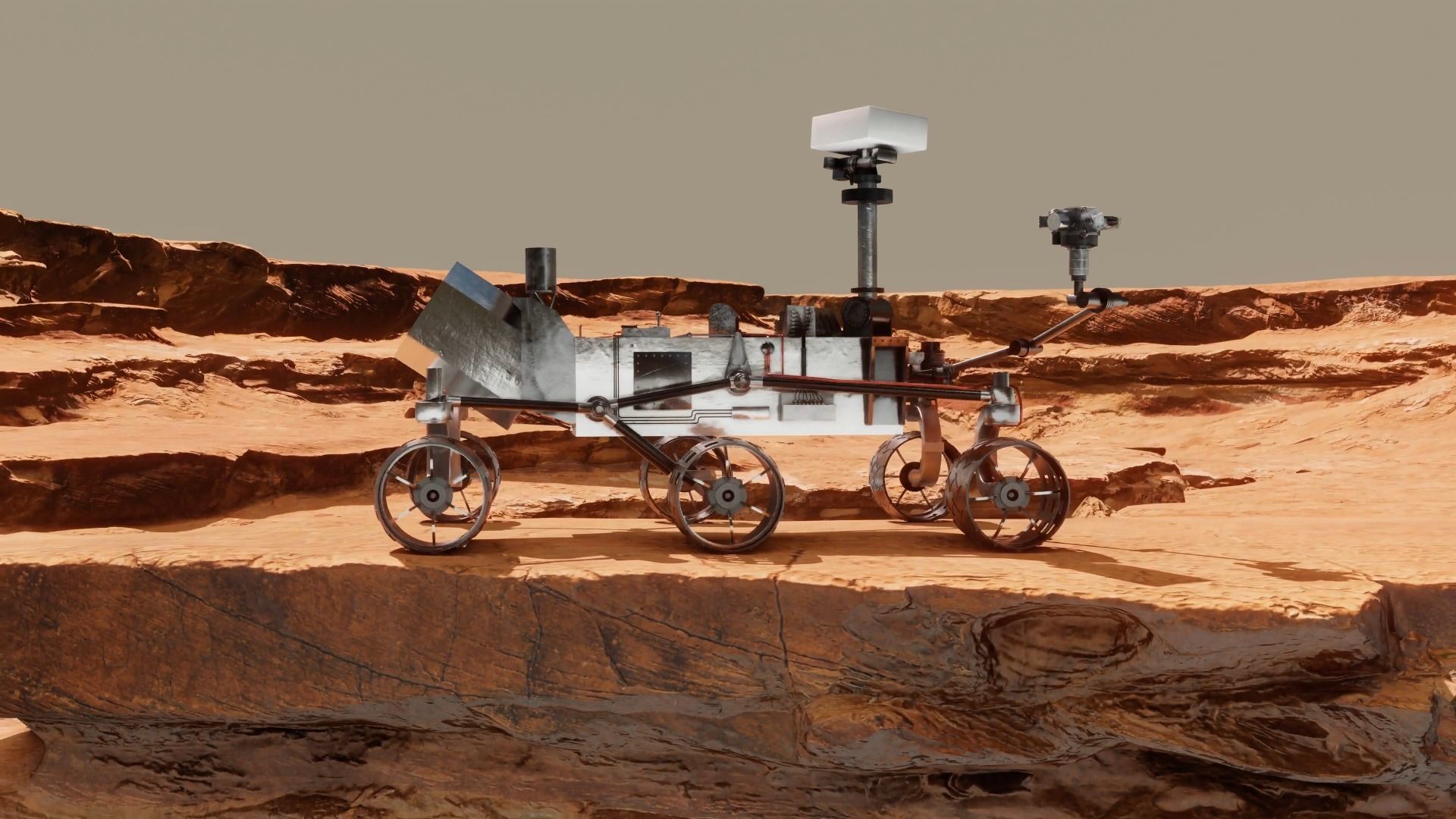 Mars Rover 3D model PBR materials Low-poly 3D model_6