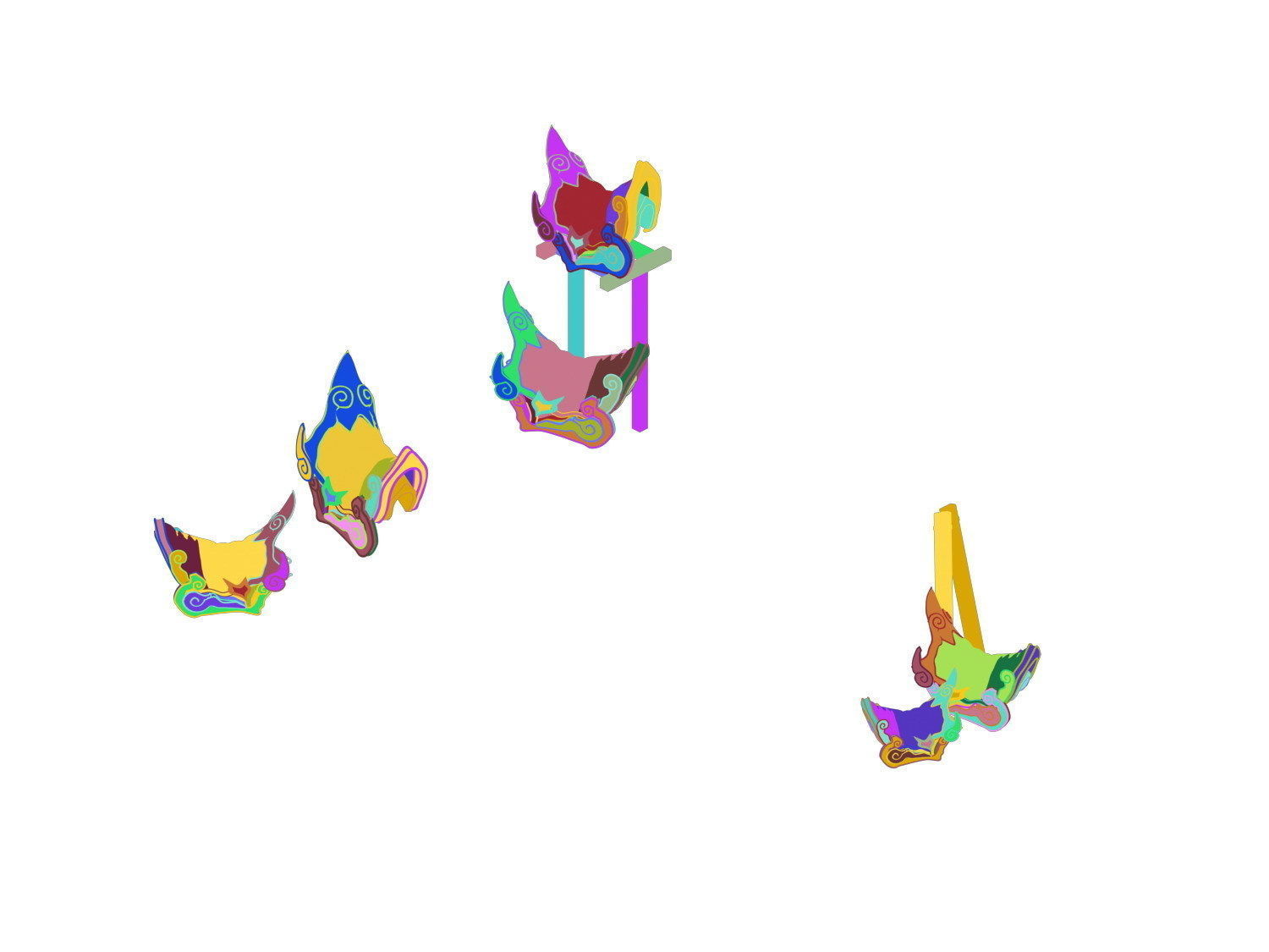 Riding a pet shop - saddle 3D model_2