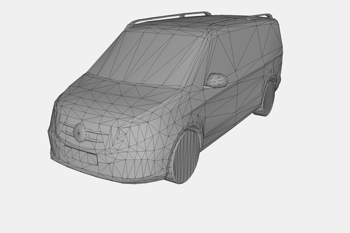 Mercedes-Benz V-Class 2019 Low-poly 3D model_18
