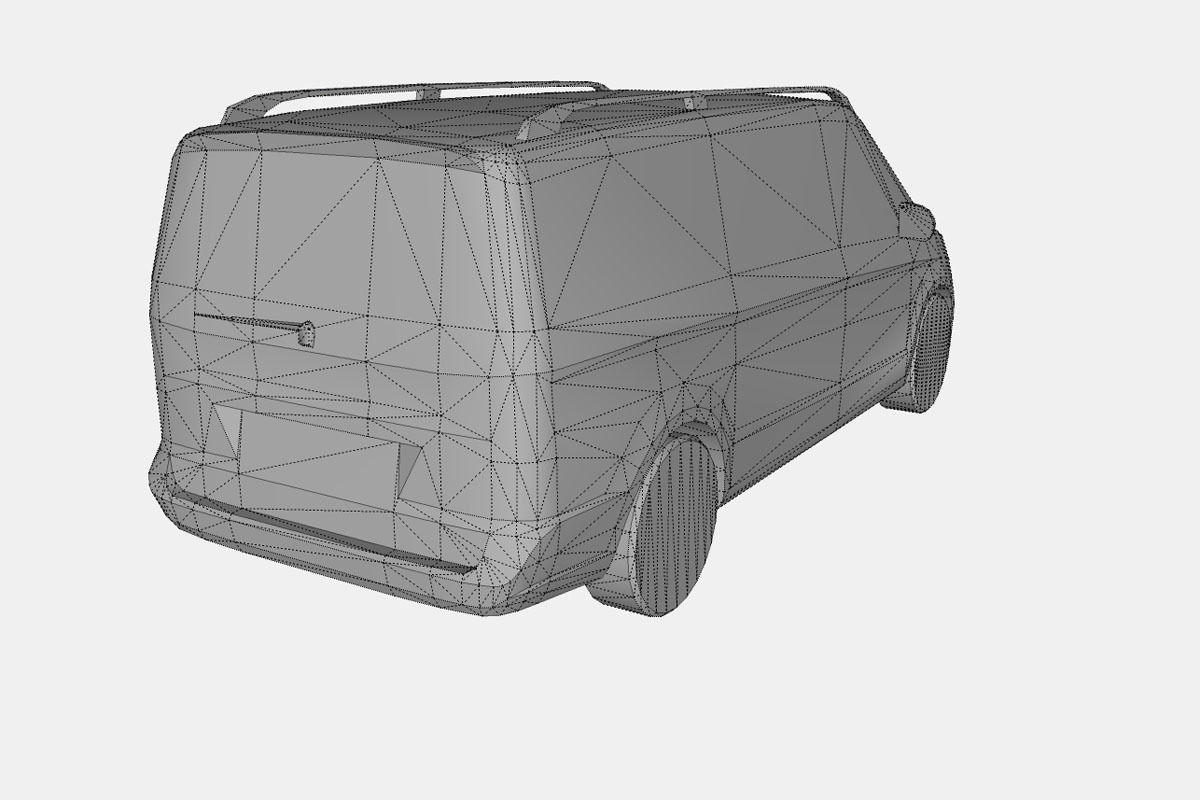 Mercedes-Benz V-Class 2019 Low-poly 3D model_19