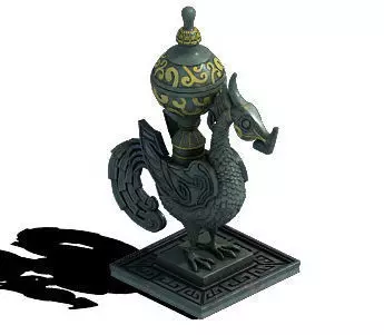 Bronze decoration - dragon statue 3D model_0