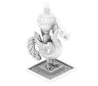 Bronze decoration - dragon statue 3D model_2