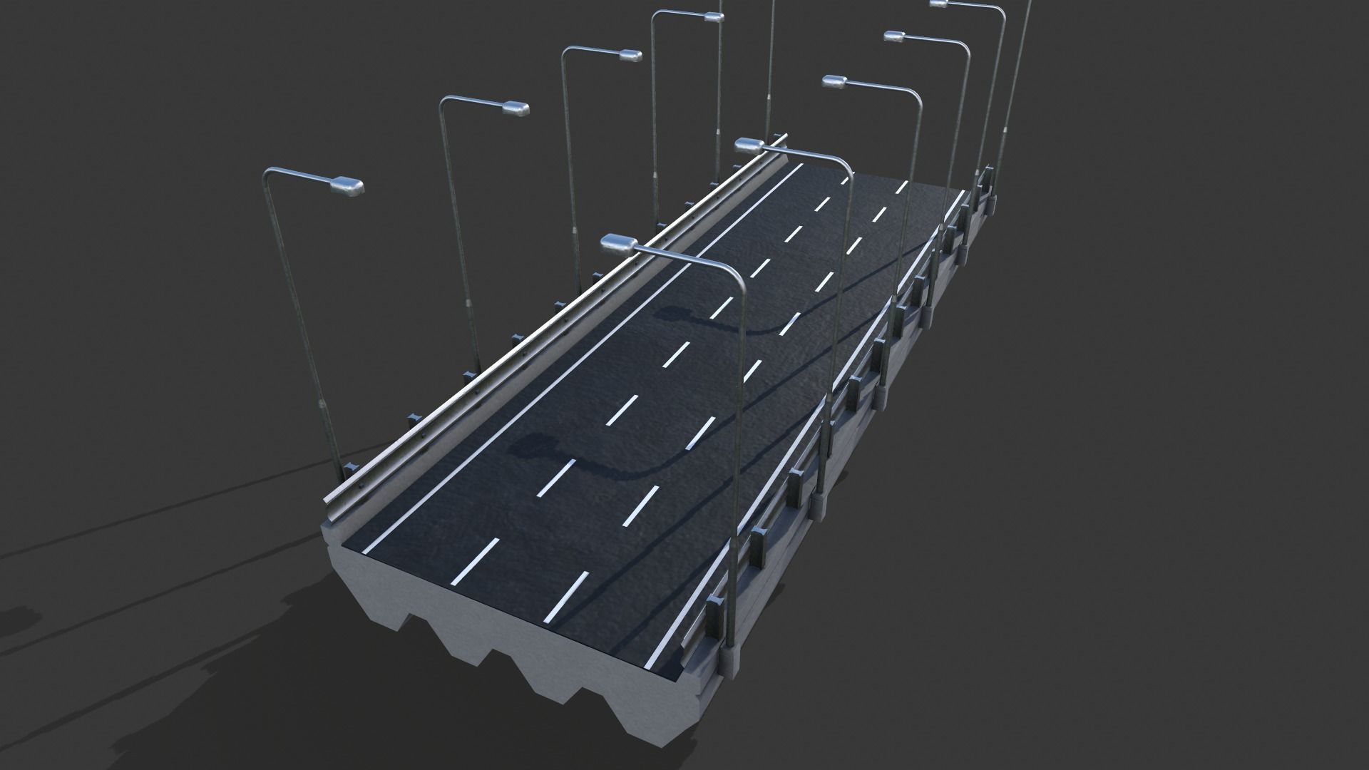 Modular Highway Low-poly 3D model_6
