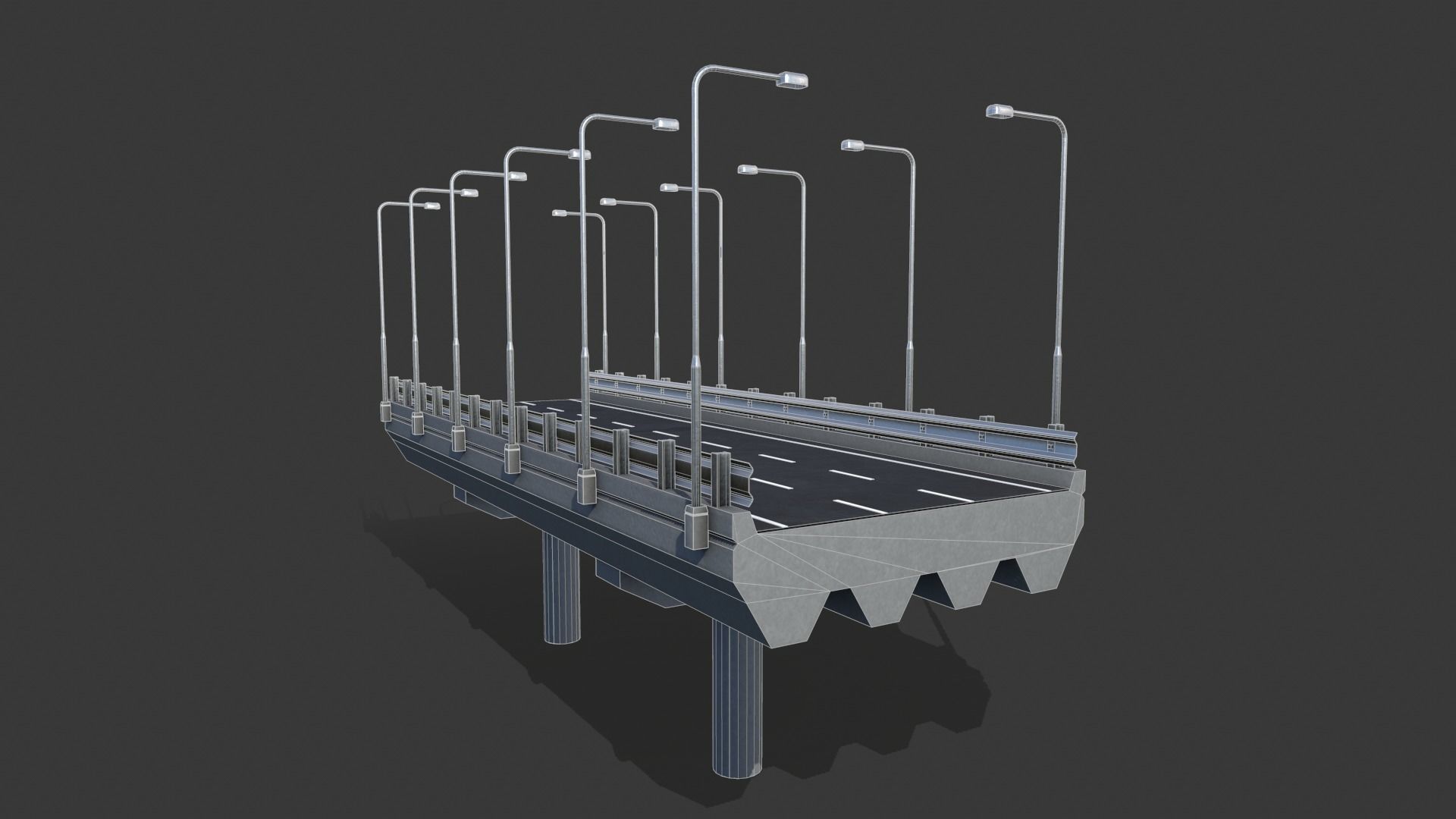 Modular Highway Low-poly 3D model_3