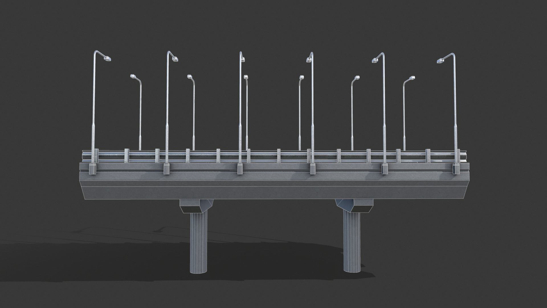 Modular Highway Low-poly 3D model_5