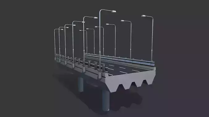 Modular Highway Low-poly 3D model