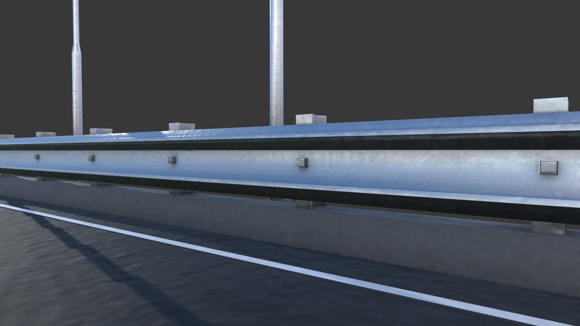 Modular Highway Low-poly 3D model_12