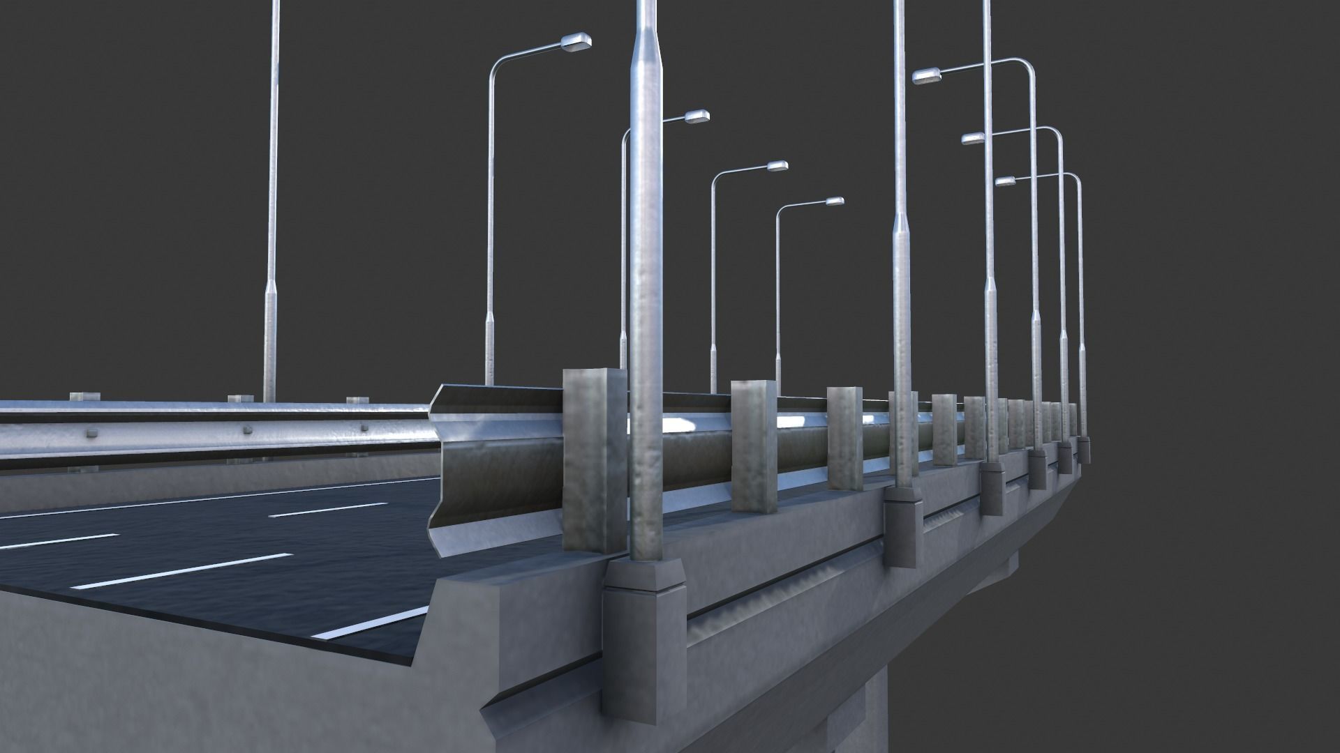 Modular Highway Low-poly 3D model_10