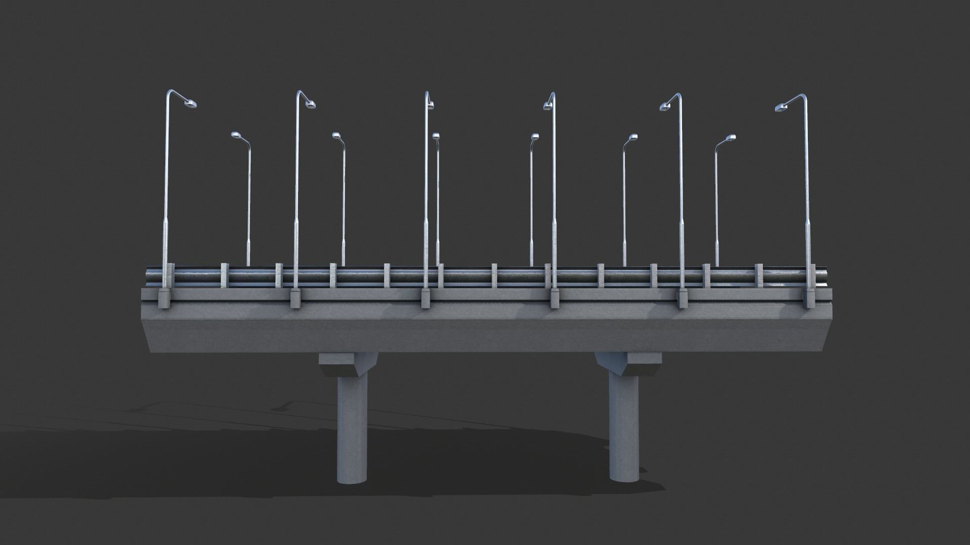 Modular Highway Low-poly 3D model_4