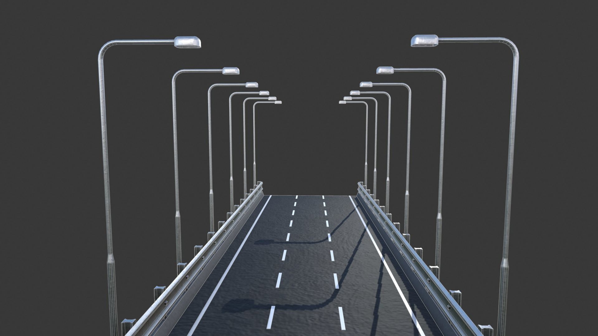 Modular Highway Low-poly 3D model_9