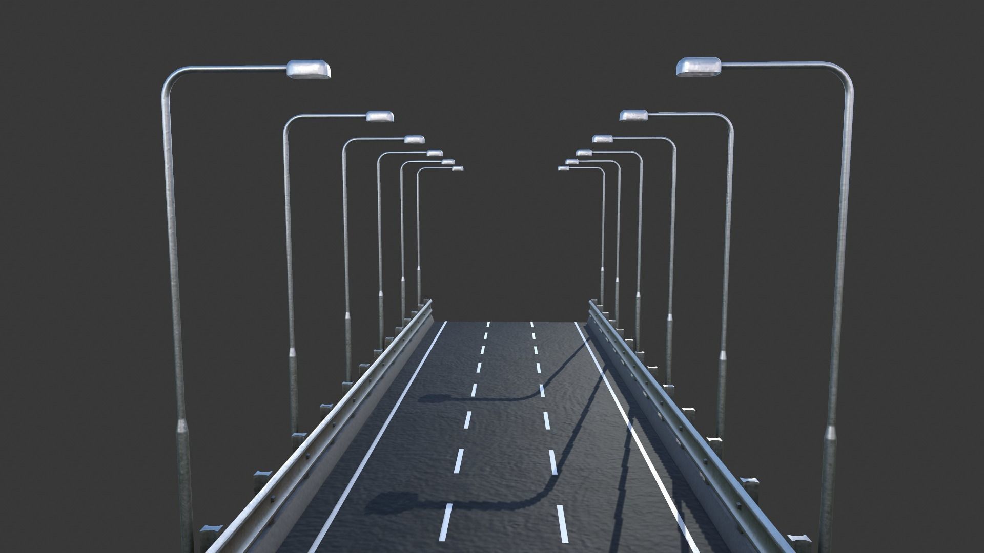 Modular Highway Low-poly 3D model_8