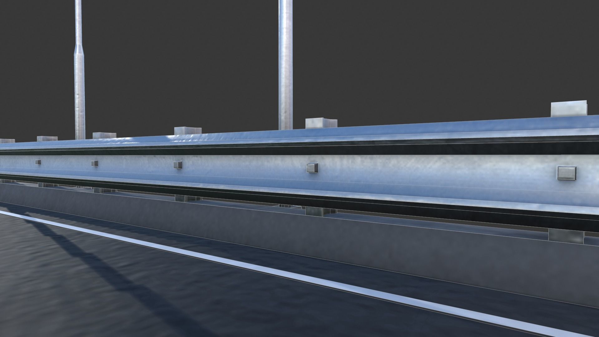 Modular Highway Low-poly 3D model_13