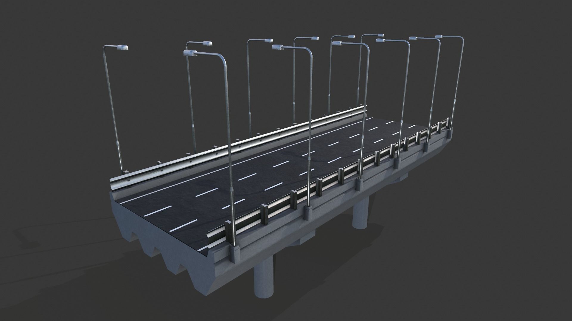 Modular Highway Low-poly 3D model_16
