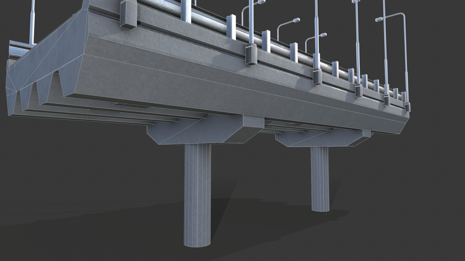 Modular Highway Low-poly 3D model_15