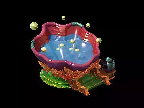 model - Qionghua snow mussel white jade pot 01