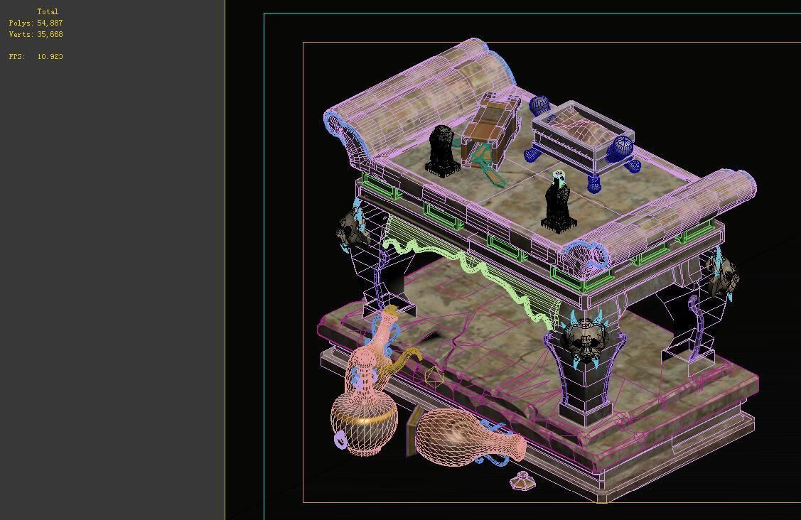 Game model - stone for the table 3D model_1