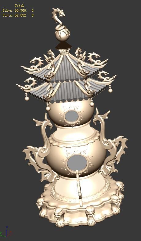 Pharmacy - Lian Dan furnace 02 3D model_1