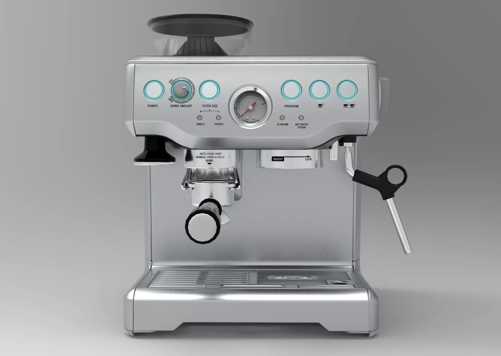 Coffee Machine Breville Barista Express BES870CBXL Low-poly 3D model_0