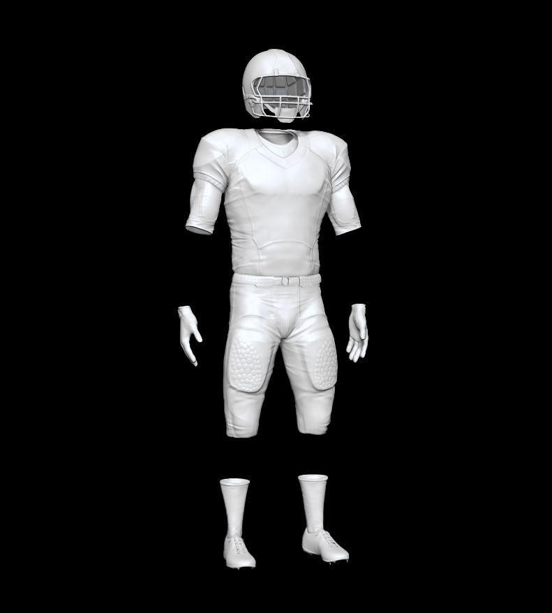 American Football Uniform 3D model_7