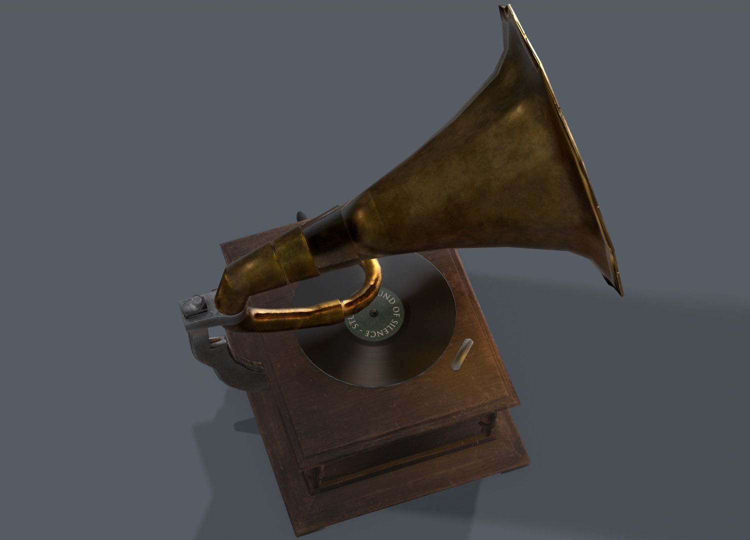 Old Gramaphone Low-poly 3D model_5