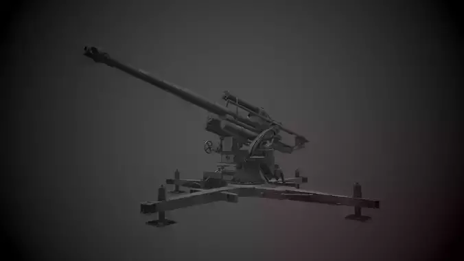 88mm Flak  88mm Flukabwehrkanone  3D model