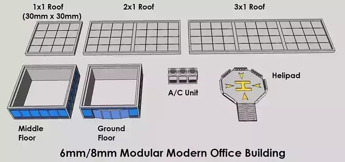 6mm or 8mm Modular Modern Office Building