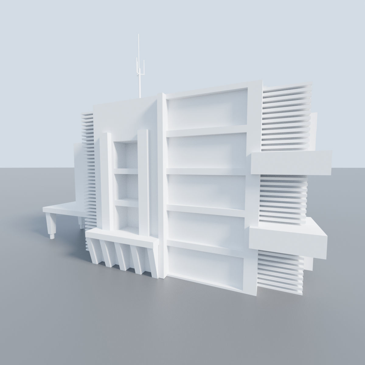 Apartment Building 3D 3D model_1