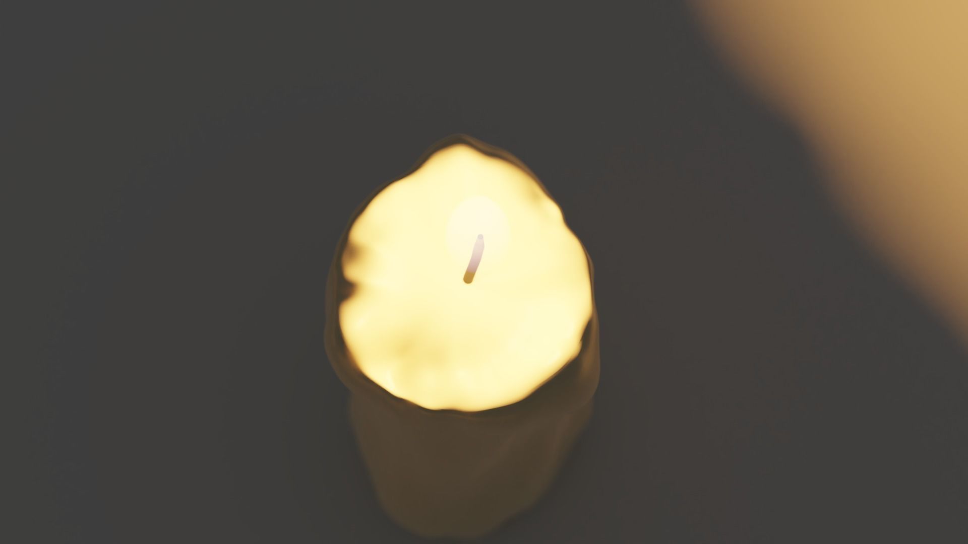 Candle with flame 3D model_4