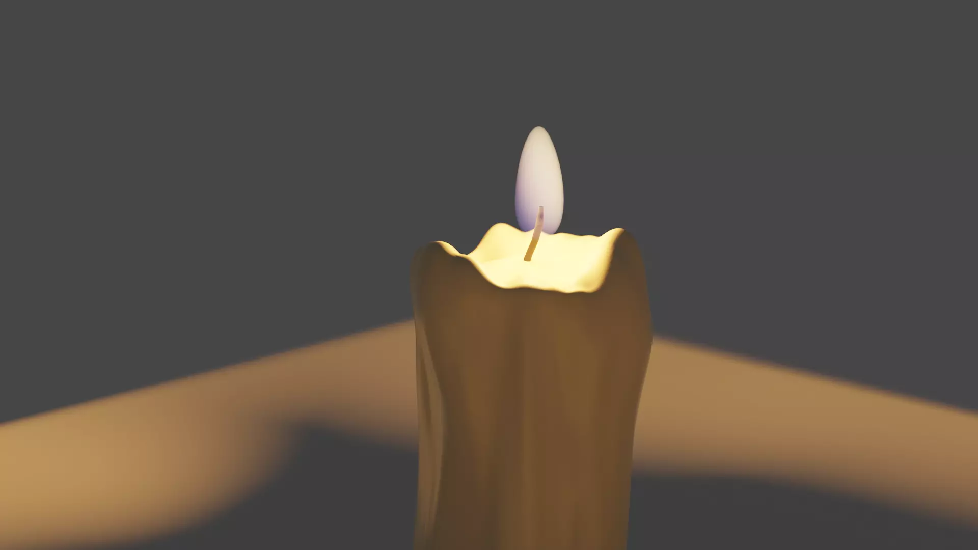 Candle with flame 3D model_0