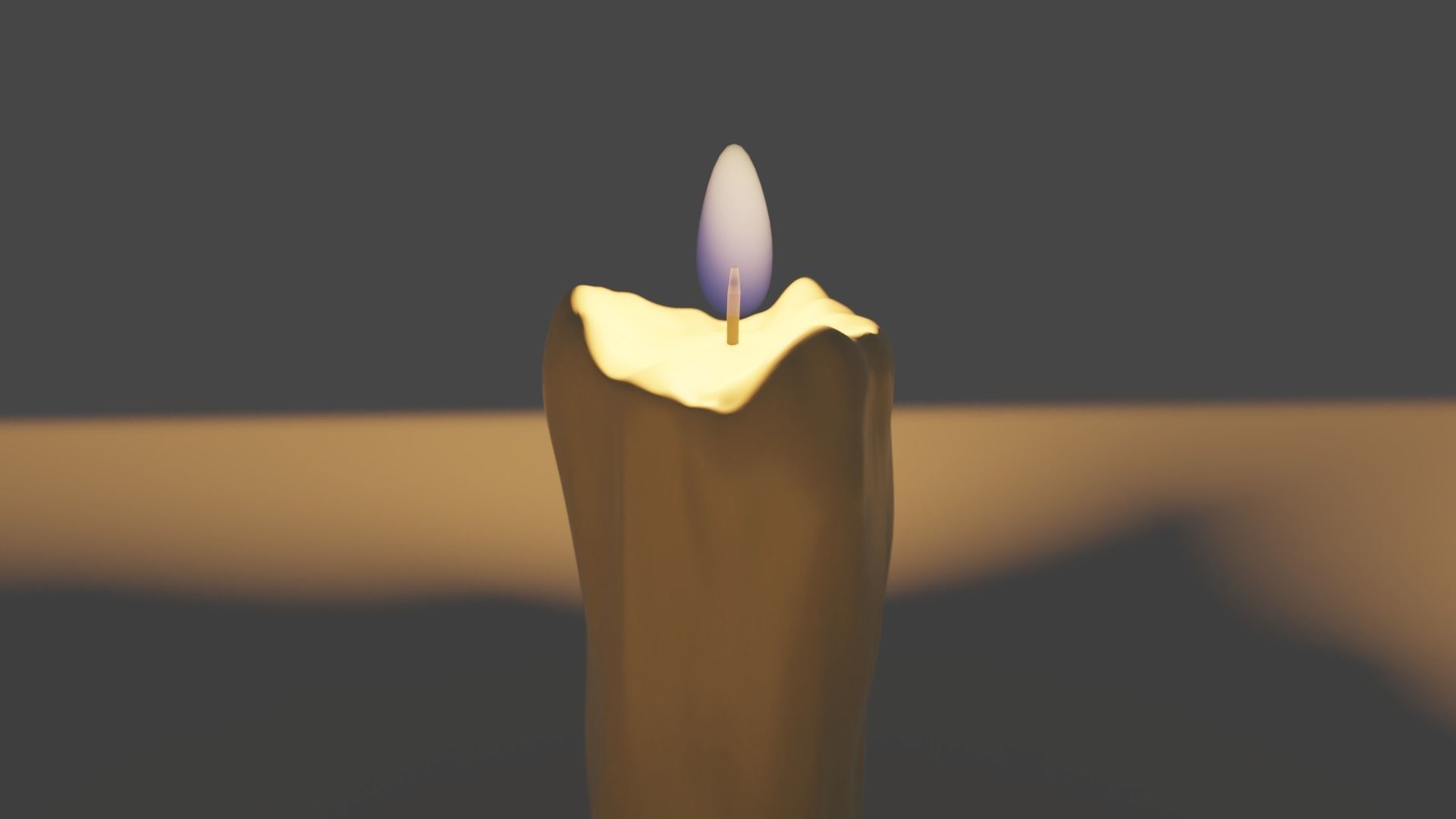Candle with flame 3D model_1