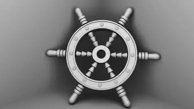 Ship Steering Modeling  Low-poly 3D model