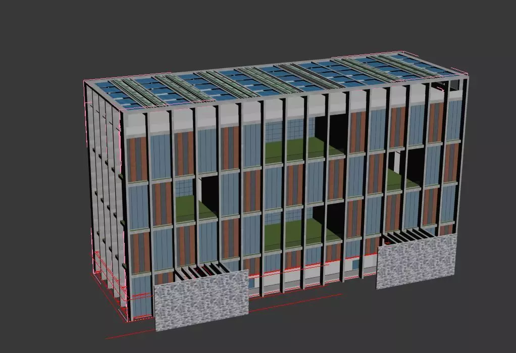office building Free 3D model_0